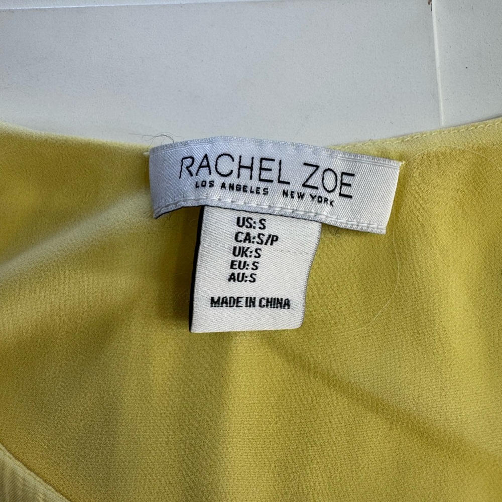 Rachel Zoe Women’s Sz Small Yellow Satin Feel Spaghetti Strap Camisole Tank Top - Picture 2 of 6